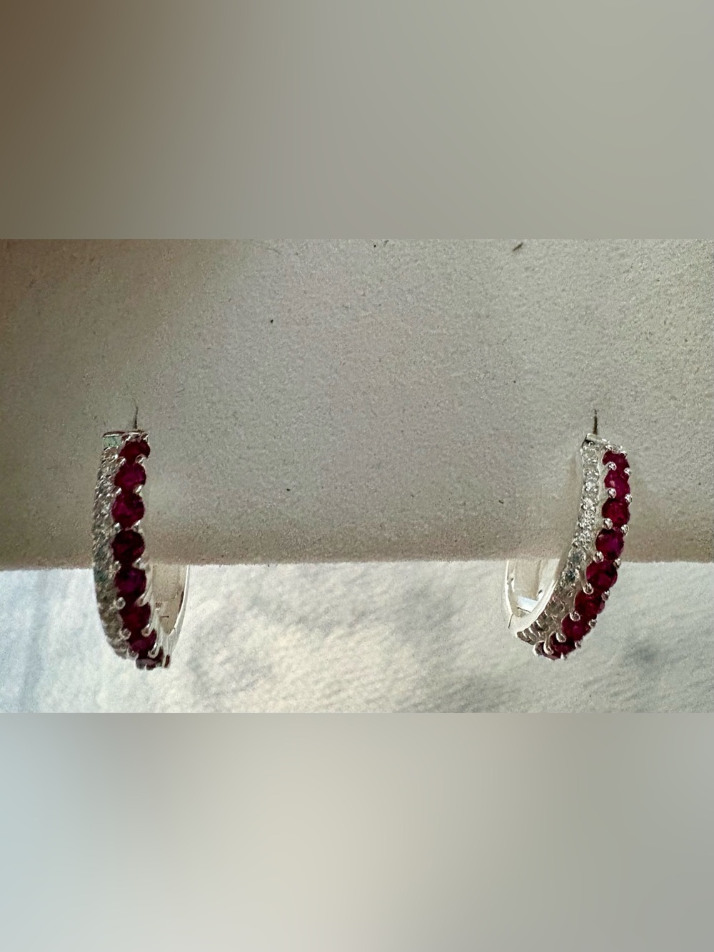 Silver/ Burgundy earrings